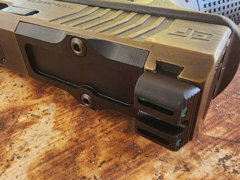 optics plate on handgun