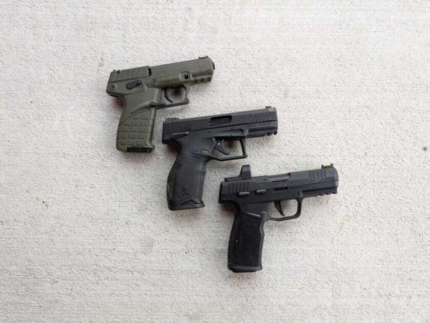 three modern rimfire handguns