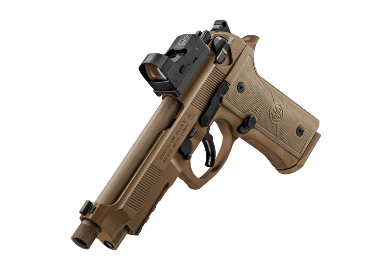 Beretta 9mm handgun with optic