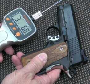 The light and crisp trigger averaged less than 3 1/2 lbs. on the bench.