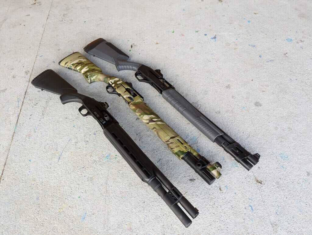 three shotguns in a row