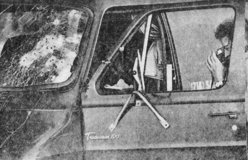 old photo of car door. Norco shootout