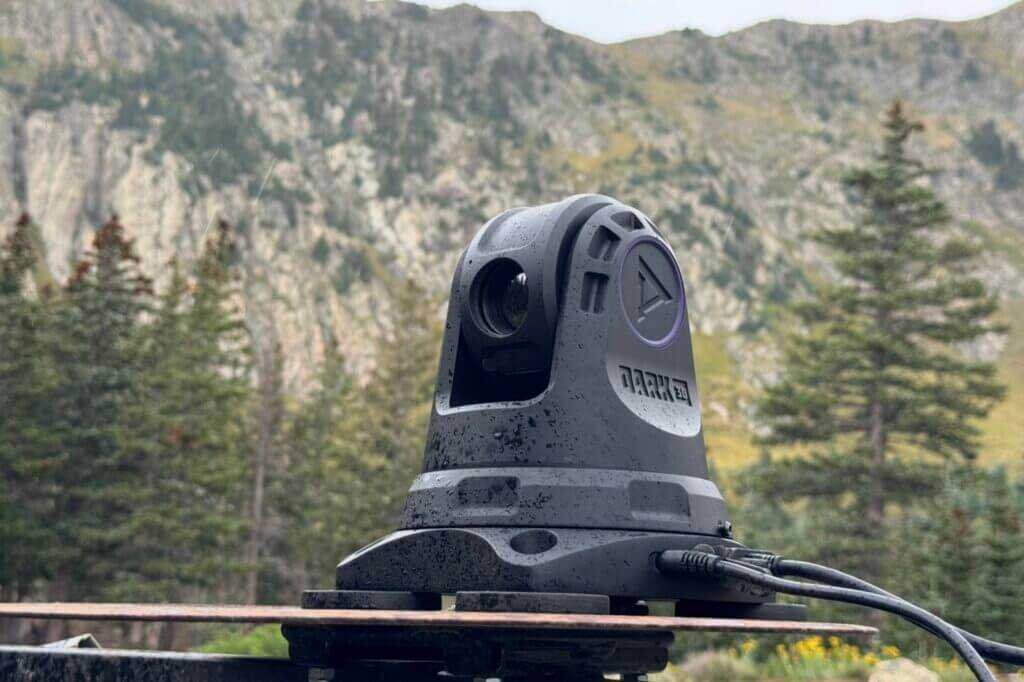 Dark 30 Defiance PTZ roof mounted thermal camera on truck during night test