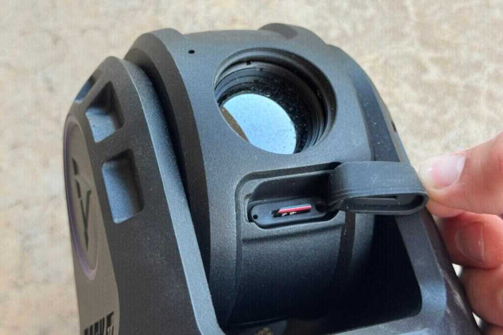 Dark 30 Defiance PTZ SD card slot located under thermal lens for onboard recording