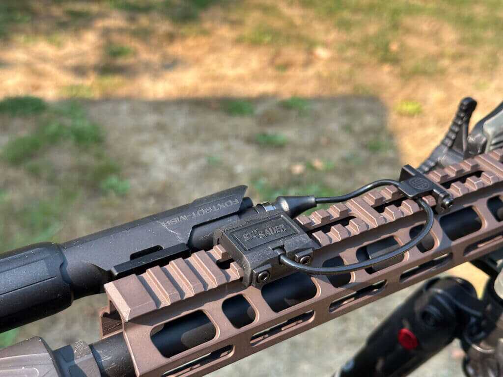 Close-up of FOXTROT MSR wire holder and mounting hardware