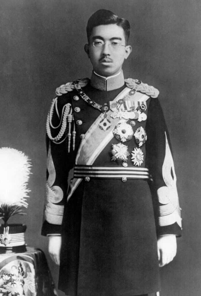 Emperor Hirohito in dress uniform, wartime leader revered by Japanese troops