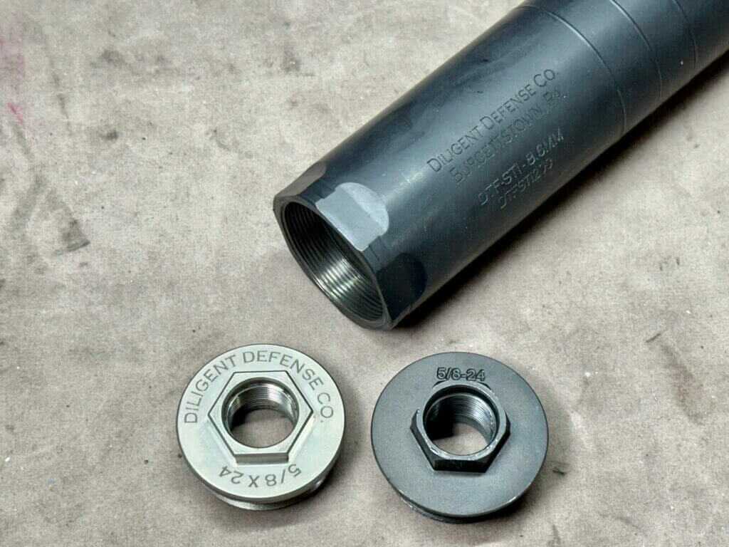 DTF/STI suppressor with DDC titanium direct-thread and YHM direct-thread HUB mounts side by side