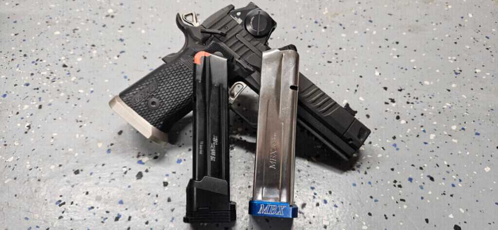 Side by side photo of Sig P320 magazine compared to a typical 2011 magazine body