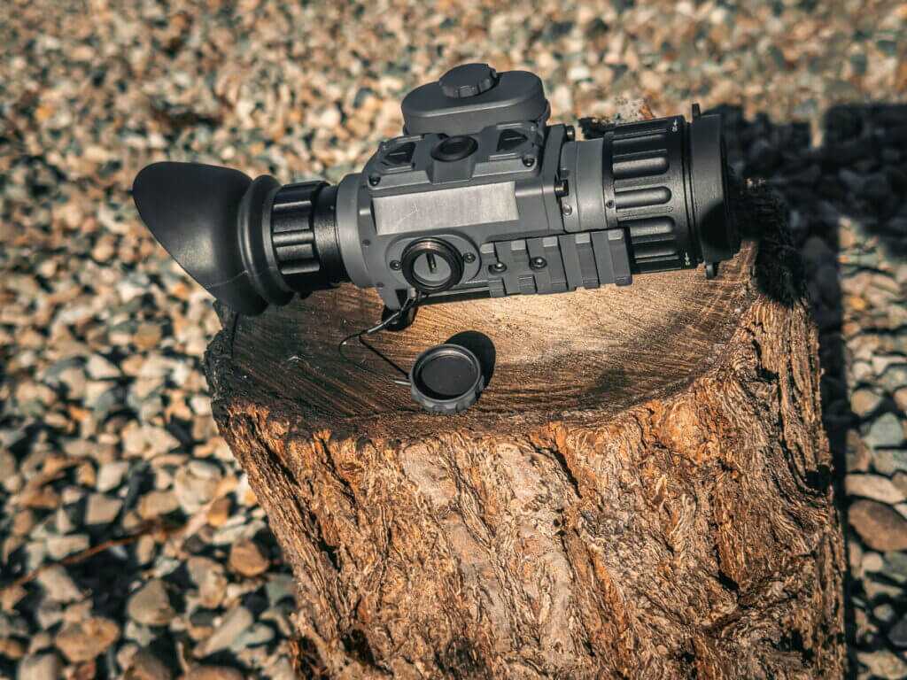 Close up of Armasight Warden 640 focus wheel with aggressive knurling