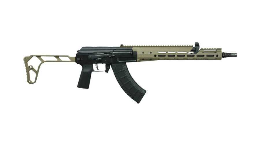 Studio image of Black Rain Freedom Fighter AK full profile, modernized 7.62x39 rifle