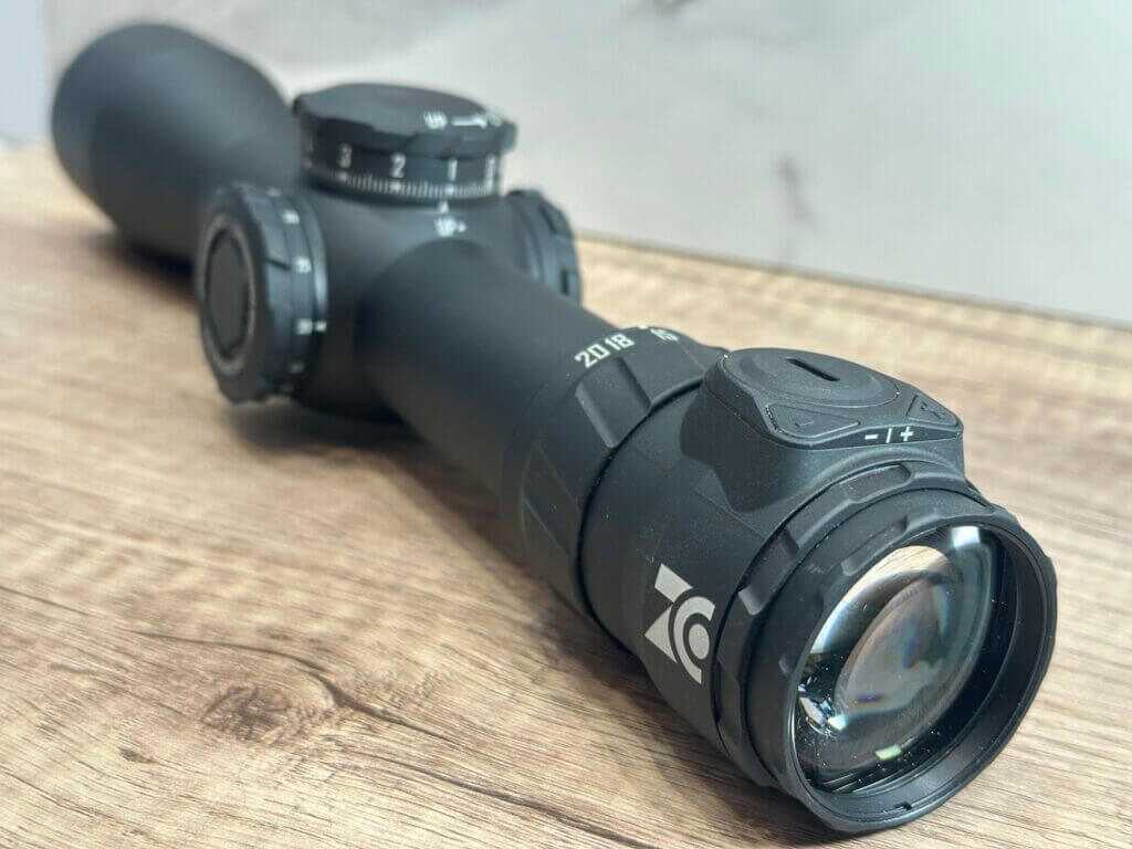 View of a riflescope from the ocular.