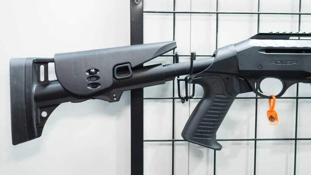 Adler AD500 tactical configuration with pistol grip and adjustable stock close up