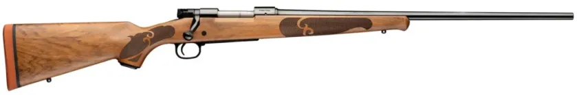 studio photo of the whole rifle pointing the right.