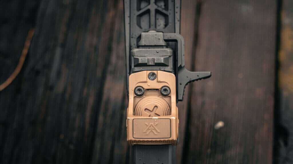 Ambidextrous charging handle top view on Taurus GX4 Strike Bravo for quick slide manipulation