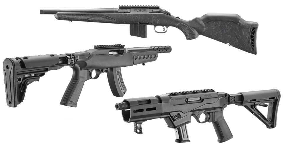 Picture shows Ruger's three new SBRs.