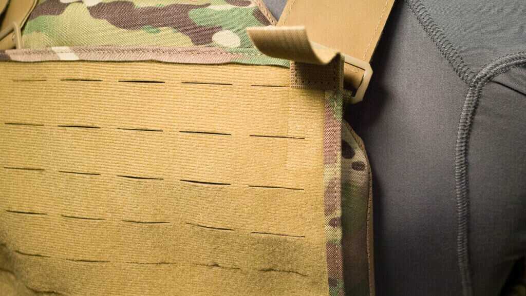 Close up view of the laser cut slots.