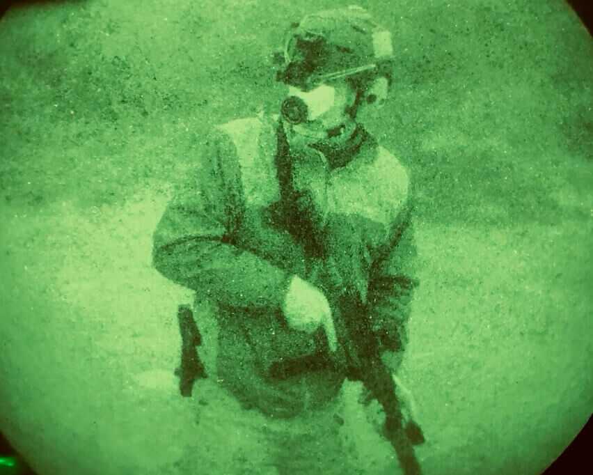 DIY budget night vision helmet rig with surplus Rhino mount and Sionyx camera