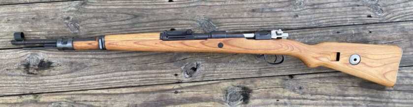 Left side view of Mauser Karabiner 98k receiver and stock