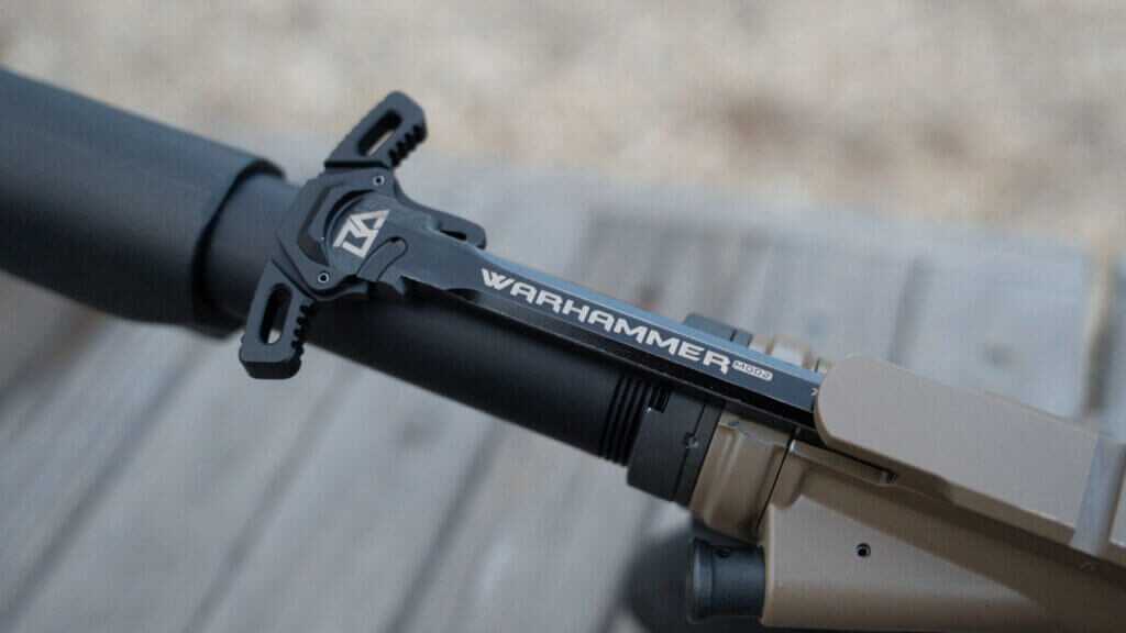 Breek Arms Warhammer ambidextrous charging handle on the SIG Sauer M400 Forge