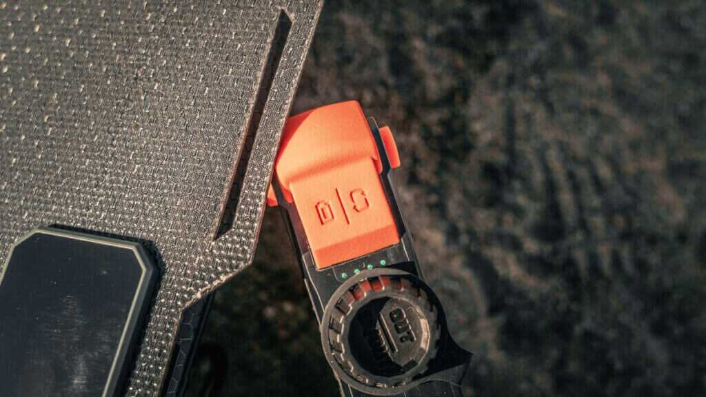 Dark Energy Poseidon XL power system staged in the field for charging hunting electronics and camp essentials