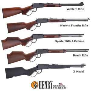 Henry h1 rimfire lineup lever action rifles.
