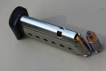 The Magazine is odd, though, in that the rounds are loaded with the bullets down and in.