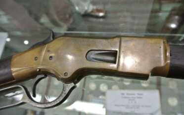 1866 Winchester Musket in the Cohen's shop.  This one was used in a local battle during reconstruction.