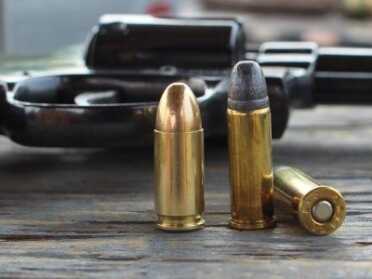 .32 S&W Long on the left, 9mm on the right. 