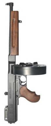 If you want to avoid the paperwork, there are semi-auto versions of the old classics that are still fun to shoot. This Thompson pistol is made by Auto Ordnance. 