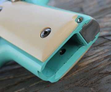 The mag well is slightly beveled, and easy to find. 