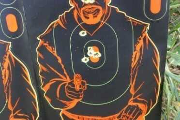 Accuracy is good for a gun this small. These six shot string is from the holster at 7 yards. 