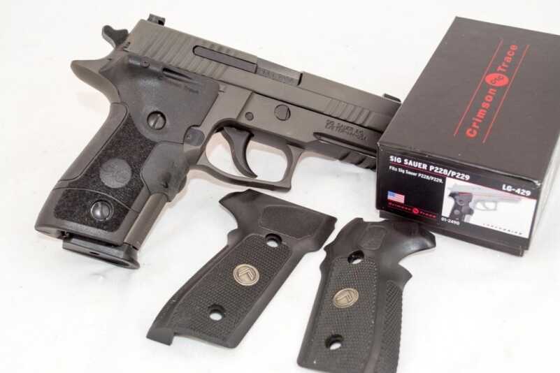 Even with the new beaver tail and control design, the existing Crimson Trace LG-429 Lasergrips for P229 work just fine.