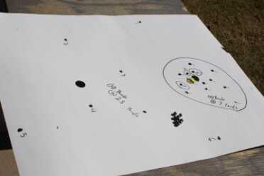 Buckshot from 25 yards. 