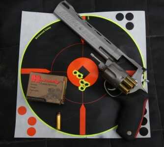 I have probably said a dozen times in my articles, don't question your gun or your own shooting until you shoot Hornady ammo in it! This is about as good as I can shoot at 25 yards with open sights. There are six holes here in what appears to be five. 