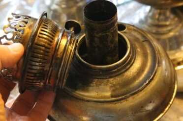 This is one of the two lamps I bought on Ebay that were junk. This one was caked with a smell dried cosmoline or something. Nasty smelling and impossible to get clean. 