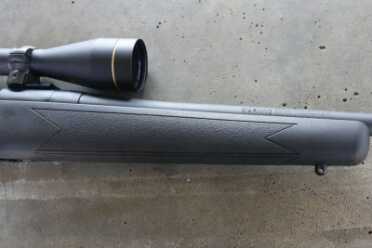 The forend offers a pebbled texture for a good grip. 