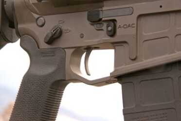 The Talon 60 degree safety from AXTS is comfortable, easy to access and ambidextrous.