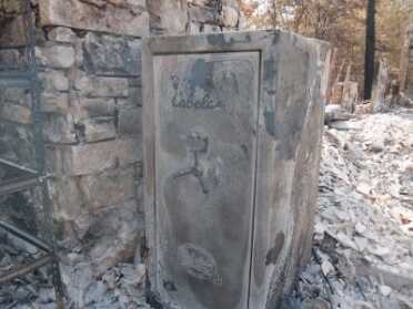 A high-quality safe like this Liberty Safe model can offer protection in a fire that burns down the house around it. Image courtesy of Liberty Safe.