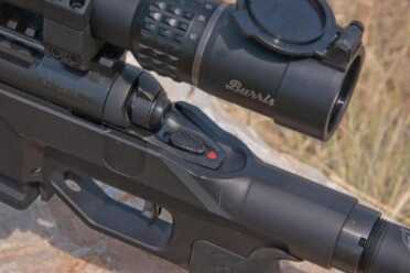 The tang mounted safety was simple and easy to operate for the author.