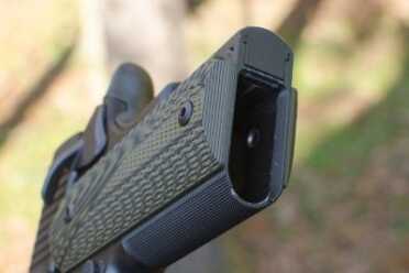 The magazine well of the Ultra TLE II is subtly flared to speed reloading.