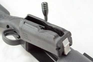 The polymer magazine is ready for field conditions and designed to resist rust and gunk.