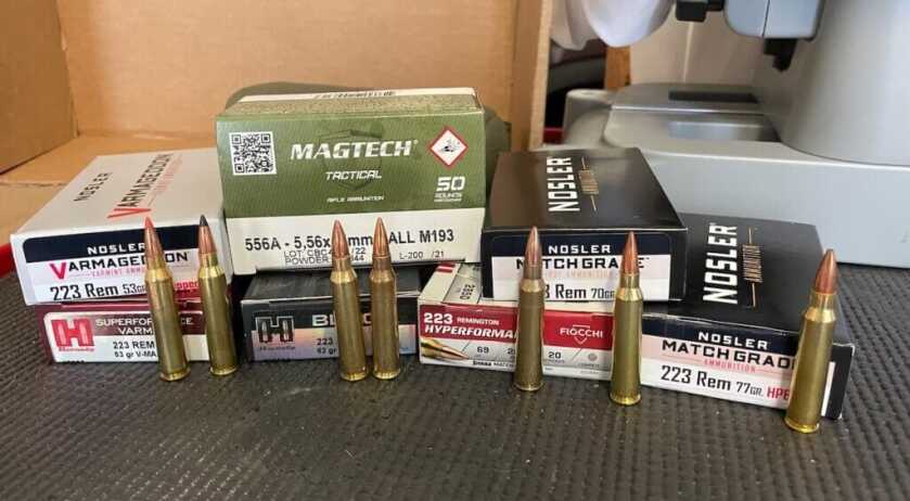 5.56 ammo from Hornady, Nosler, Fiocchi, and Magtech.
