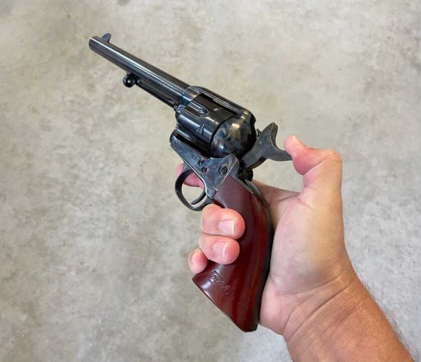 single action revolver being cocked&nbsp;