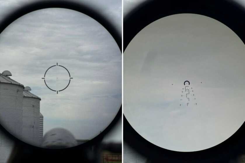 Looking through the reticle of an Arken scope