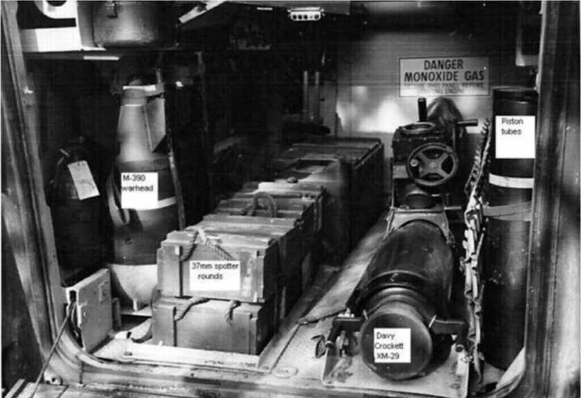 Davy Crockett mounted to a M113 armored personnel carrier