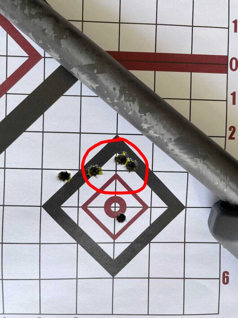 Proof Research carbon fiber barrel with 5-shot group