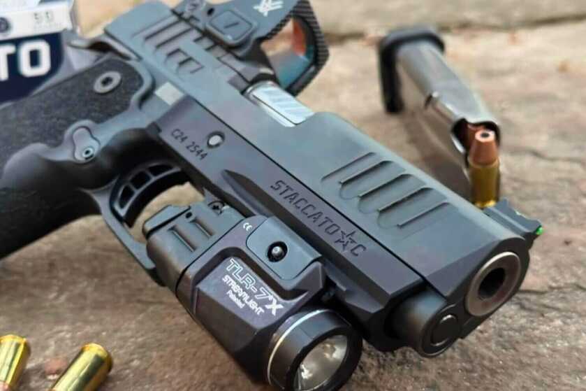 Staccato C with TLR-7X and ammo on ground