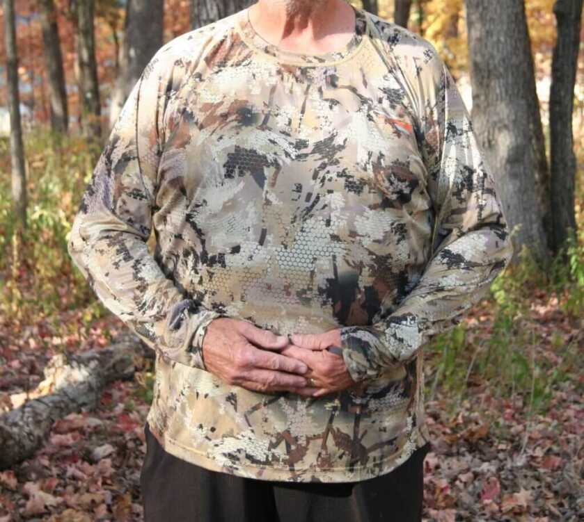 Base layer moisture wicking thermal shirt for hunting to pair with Milwaukee M12 heated vest