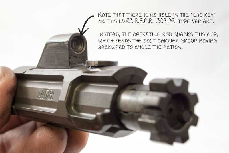 Here's the LWRC R.E.P.R. "gas key" which really has nothing to do with gas at all.