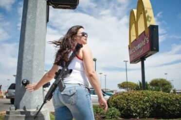 An Honest Look At Open Carry: Is It Time To Stop? Open carry advocate Angel Swain. (Photo: Victoria Advocate)